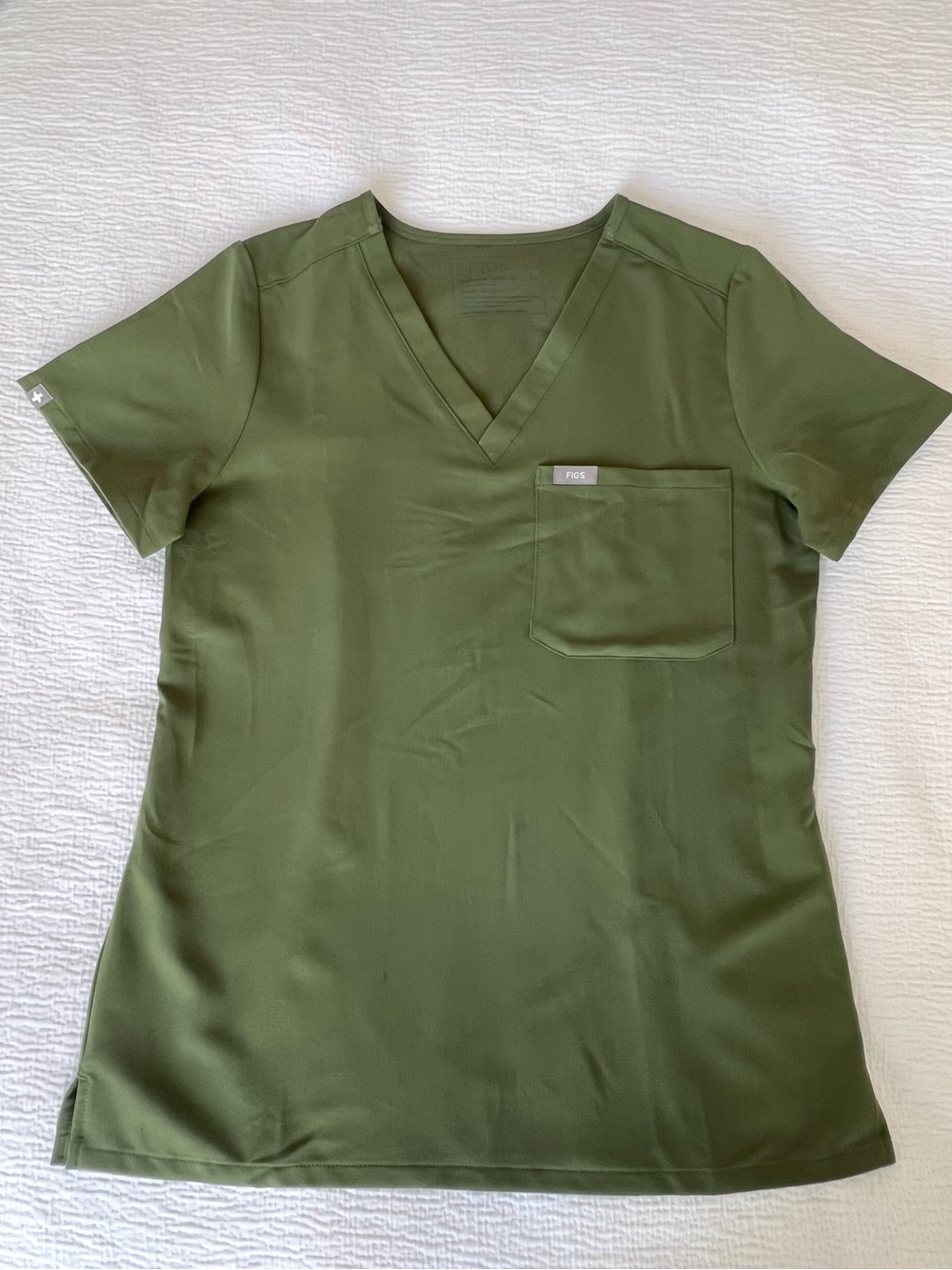 FIGS Dark Olive Catarina One-Pocket Scrub Top XS + Zamora Jogger Pants S Set - Picture 11 of 15